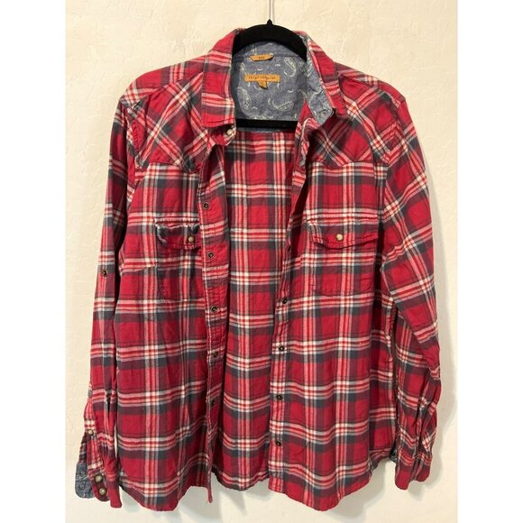 Jachs Girlfriend Sz XL Button Snap Red Plaid Shirt Button Up - Picture 2 of 9